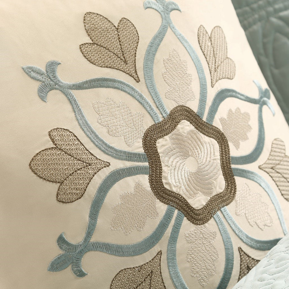 9 Piece Charmeuse Comforter Set Blue Queen Media 10
