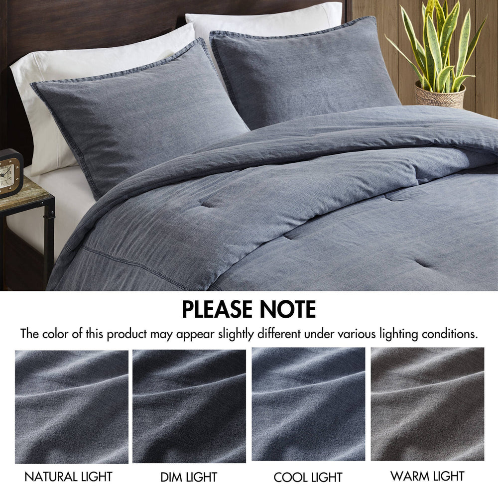 2PCS Twin/Twin XL Twill Washed Comforter Set Media 4