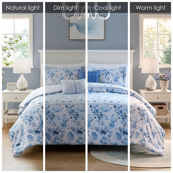 Twin/Twin XL Floral Striped Comforter Set Media 9