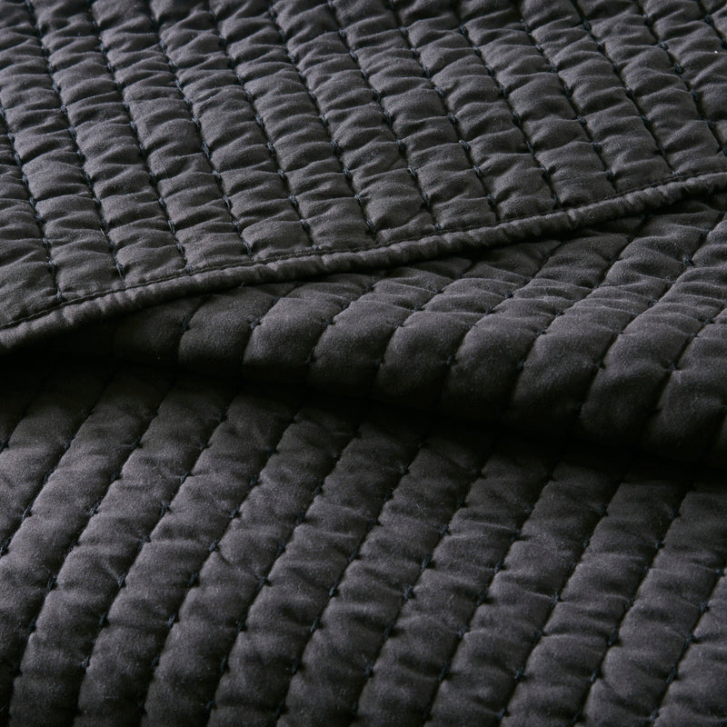 3 Piece Quilt Set Black King/Cal King