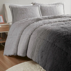 Ombre Shaggy Long Fur Comforter Mini Set perspective