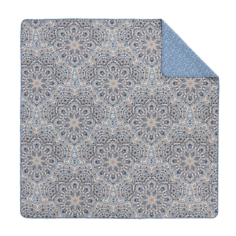 3-Piece King Boho Floral Reversible Quilt