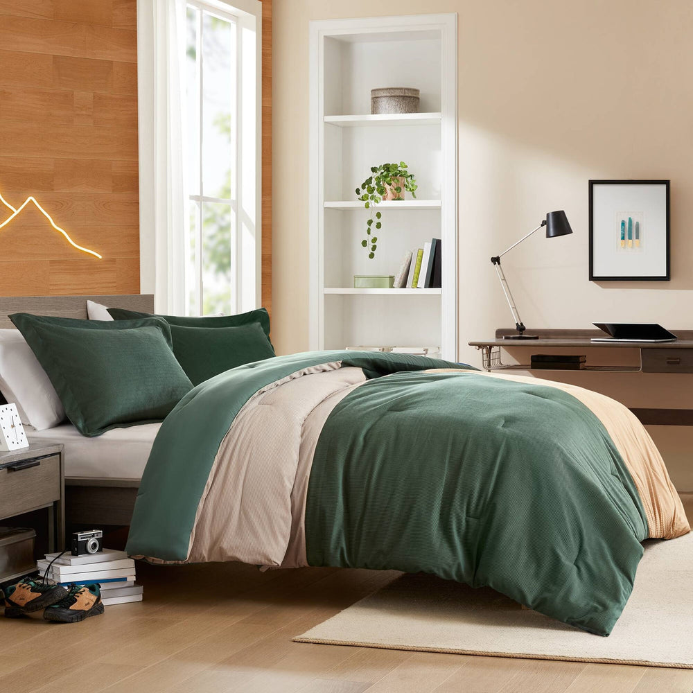 3 Pieces Full/Queen Comforter Set,Green Media 12