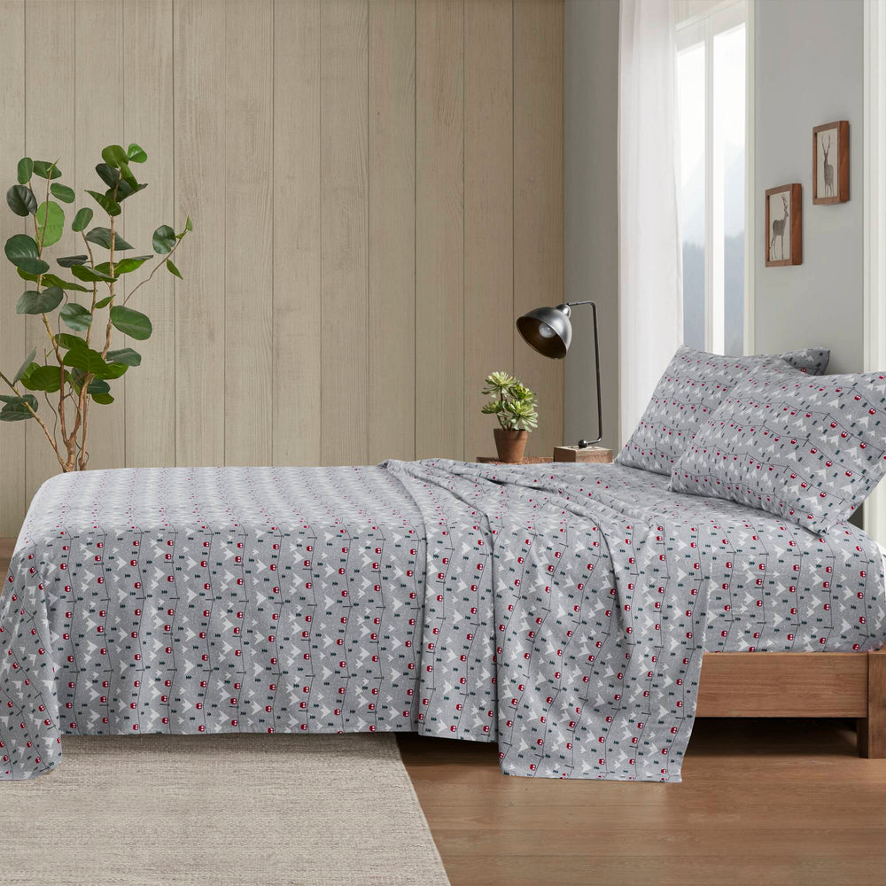 4 PCS Queen Sheet Set Grey Ski Jump Media 16