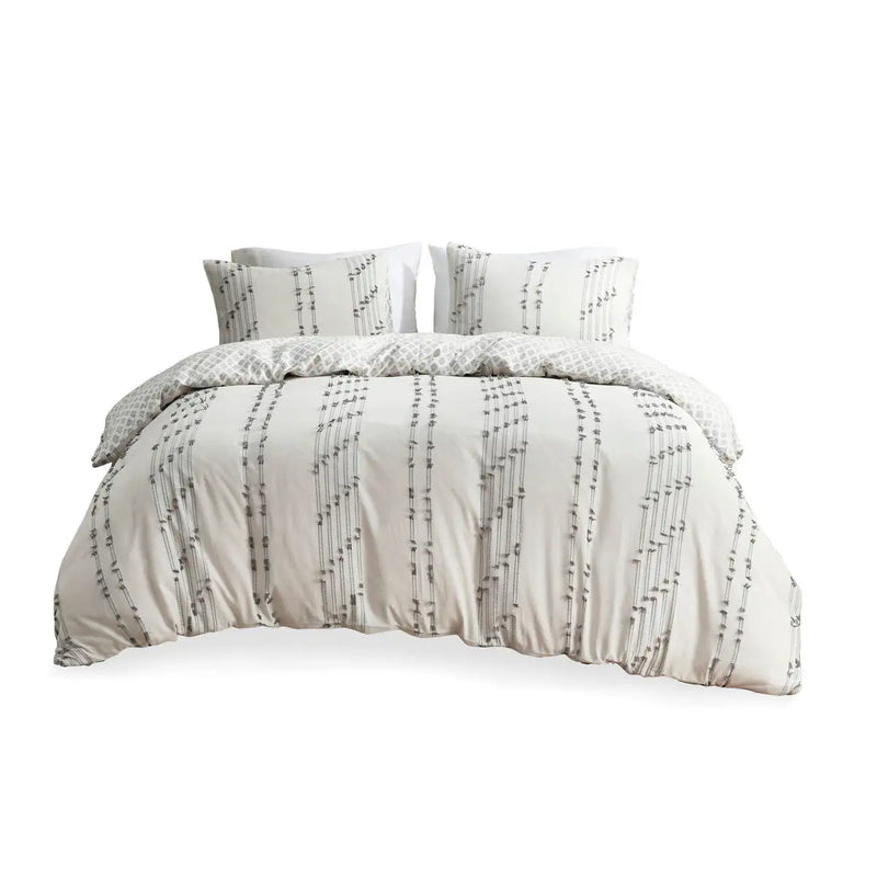3 Piece Cotton Jacquard Duvet Cover Set