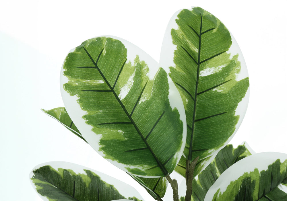 Artificial Plant, 27' Tall, Rubber, Indoor, Faux, Fake, Table, Greenery, Potted, Real Touch, Decorative, Green Leaves, Black Pot Media 4