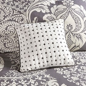 7 Piece Cotton Printed Comforter Set Indigo Cal King Media 9