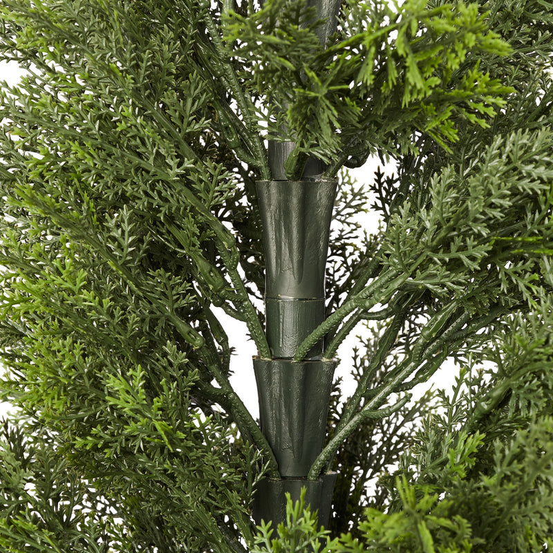 Artificial Topiary Cedar Trees, 60 inch 2 Set Faux Pine Shrubs Plants, Fake Silk Tree Look Real, Easy Assembly for Decor Front Porch Outdoor Patio Garden Balcony Backyard Indoor Office