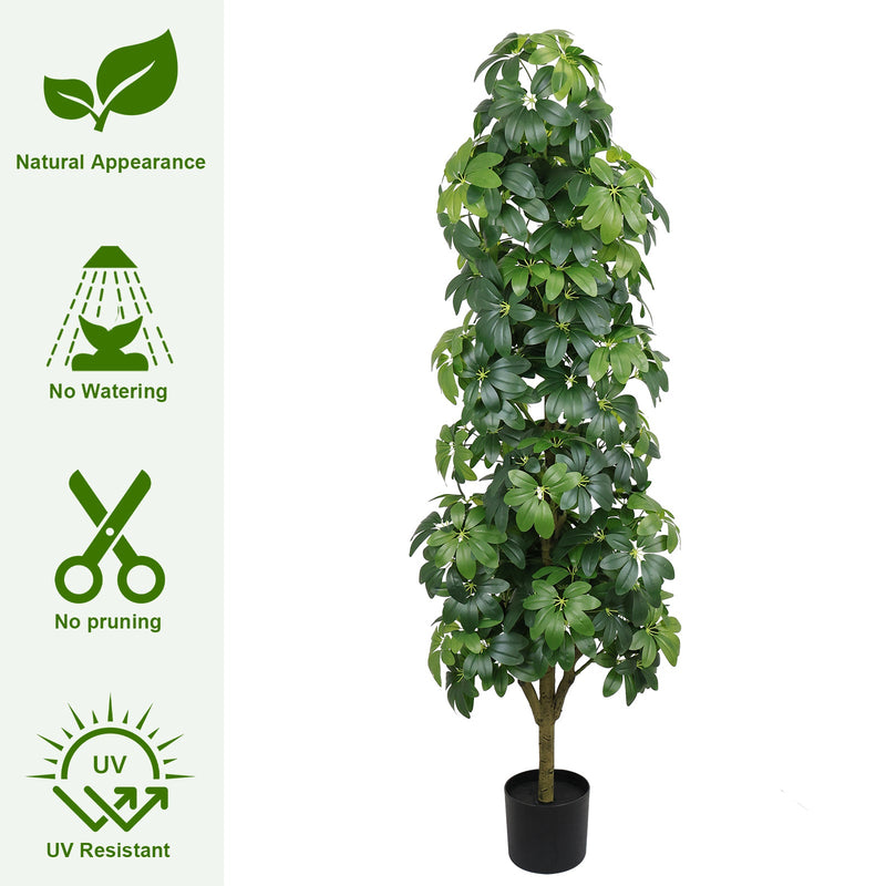 6FT Artificial Tree  Realistic Faux Tree, Suitable for Indoor and Outdoor Decoration ,1pc/set