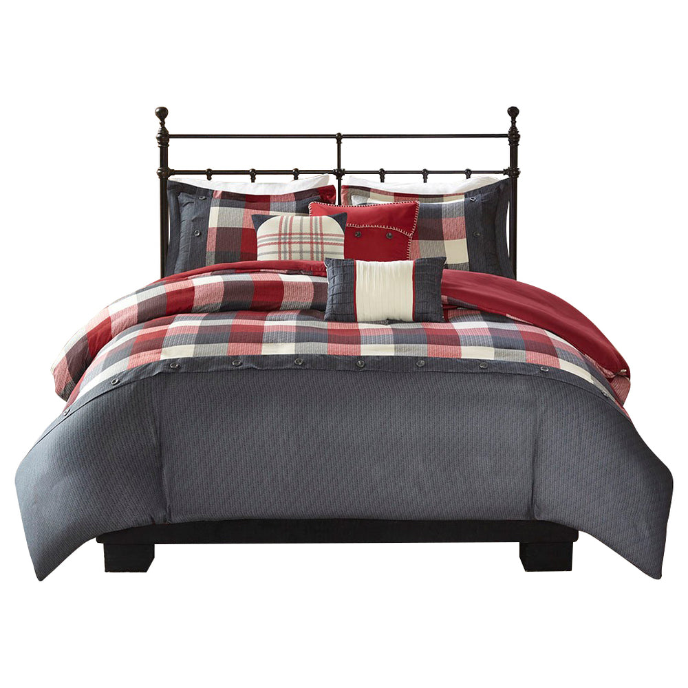 King/Cal King 6 Piece Herringbone Duvet Cover Set Media 7