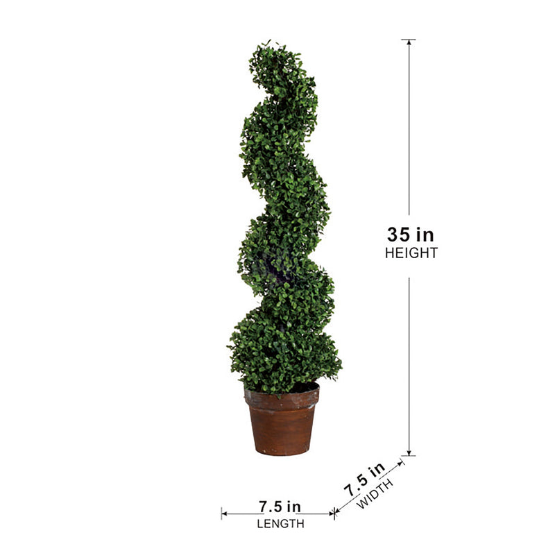 7.5x7.5x35' 3 Foot Tall Artificial Spiral Boxwood Tree
