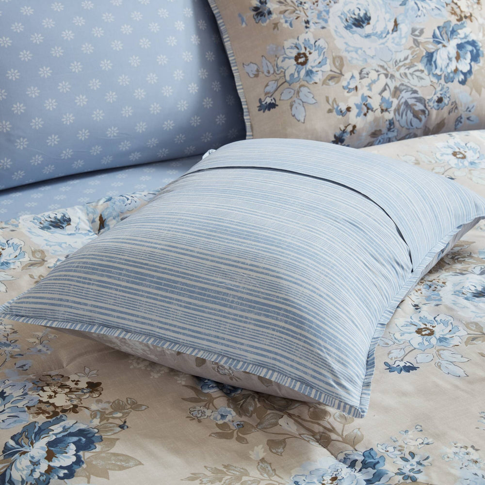 7-Piece Full 7 Piece Vin -inspired Collection floral print,Beige/Blue Media 16