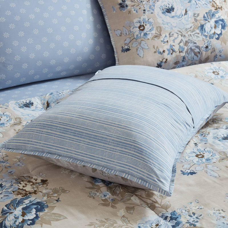 5-Piece Twin 5 Piece Vin -inspired Collection floral print,Beige/Blue