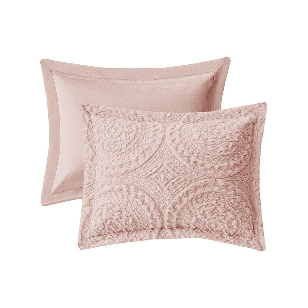 Full/Queen Embroidered Medallion Faux Fur Ultra Plush Comforter Mini Set Media 9