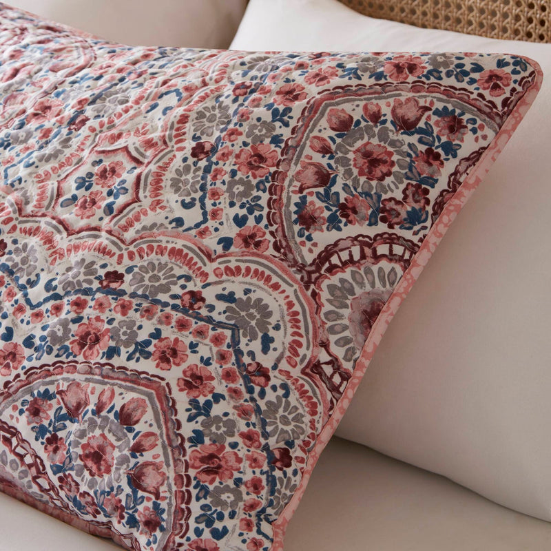3-Piece King Boho Floral Reversible Quilt