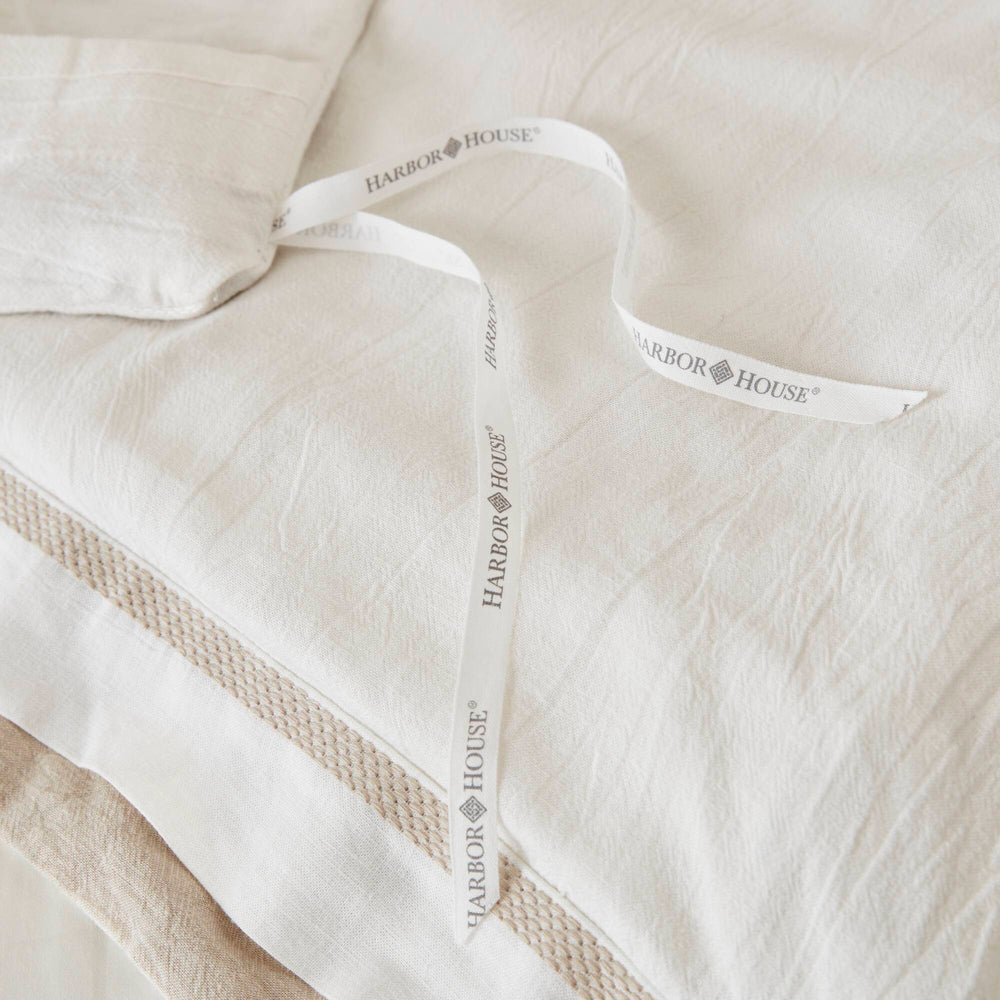 3 Pieces Full/Queen Duvet Cover Set,White+Beige Media 17
