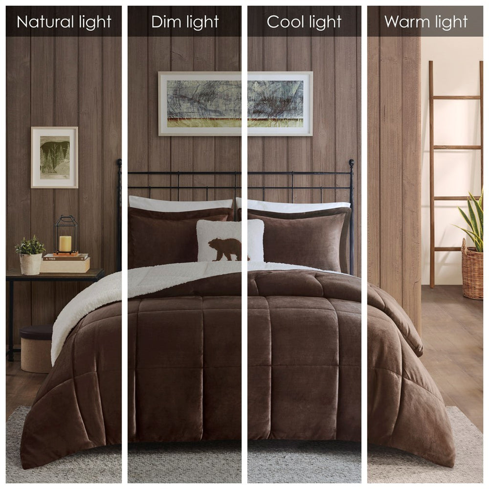 King Plush to Sherpa Down Alternative Comforter Set Media 8