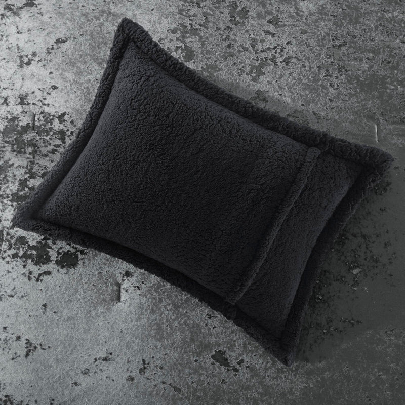 3 PCS Full/Queen Crushed Velvet   Reversible Comforter Set Charcoal