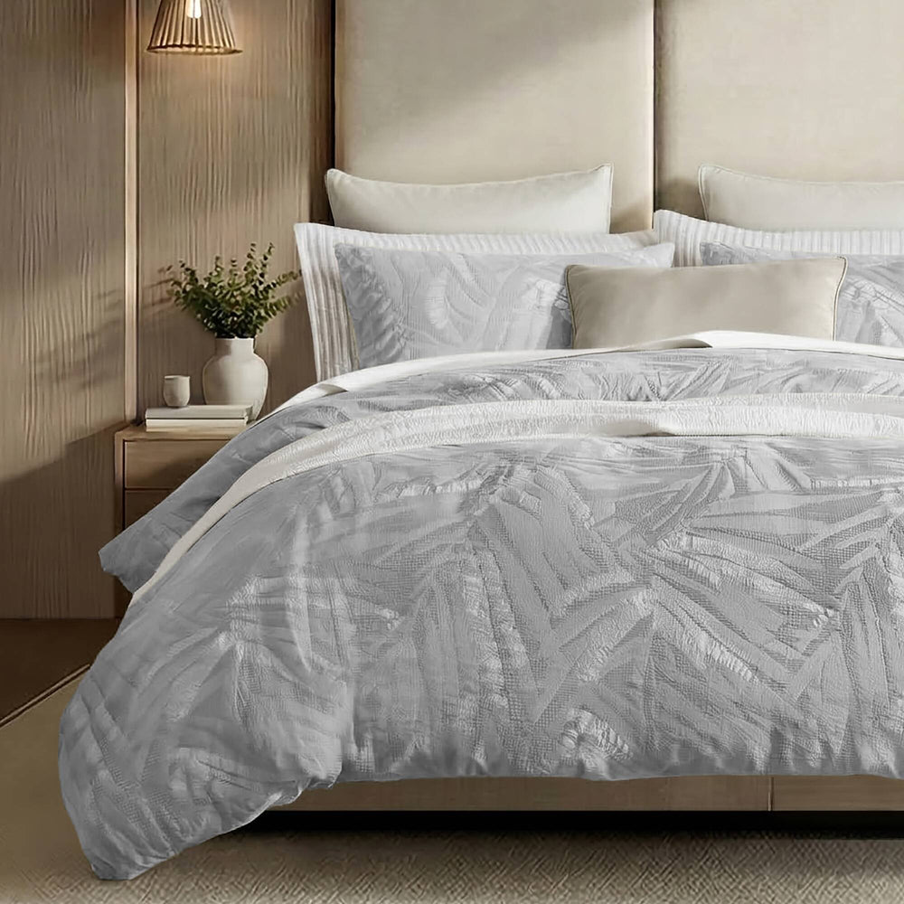 3 Pieces Full/Queen Cotton Duvet Set,Light Gray Media 4