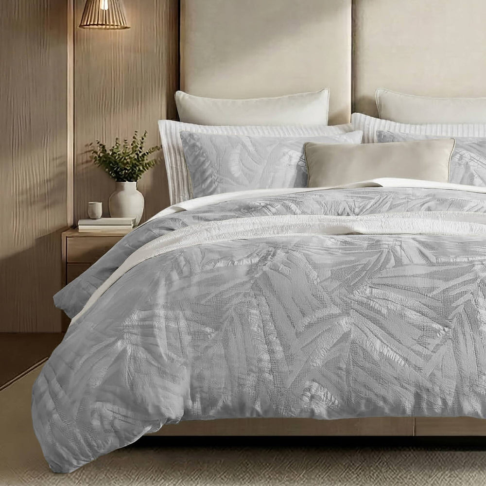 3 Pieces Full/Queen Cotton Duvet Set,Light Gray Media 4