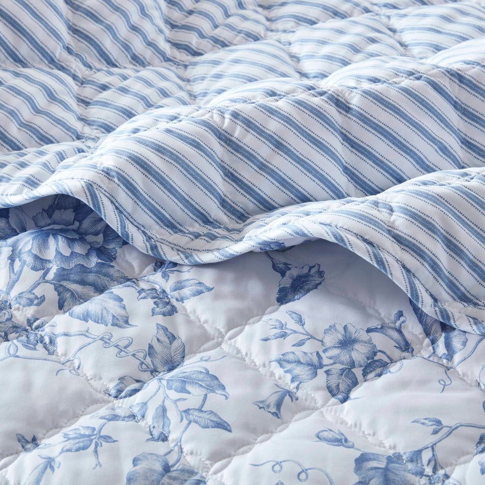 4 Pieces Full/Queen  Quilt Set with Decorative Pillow,Blue Media 19