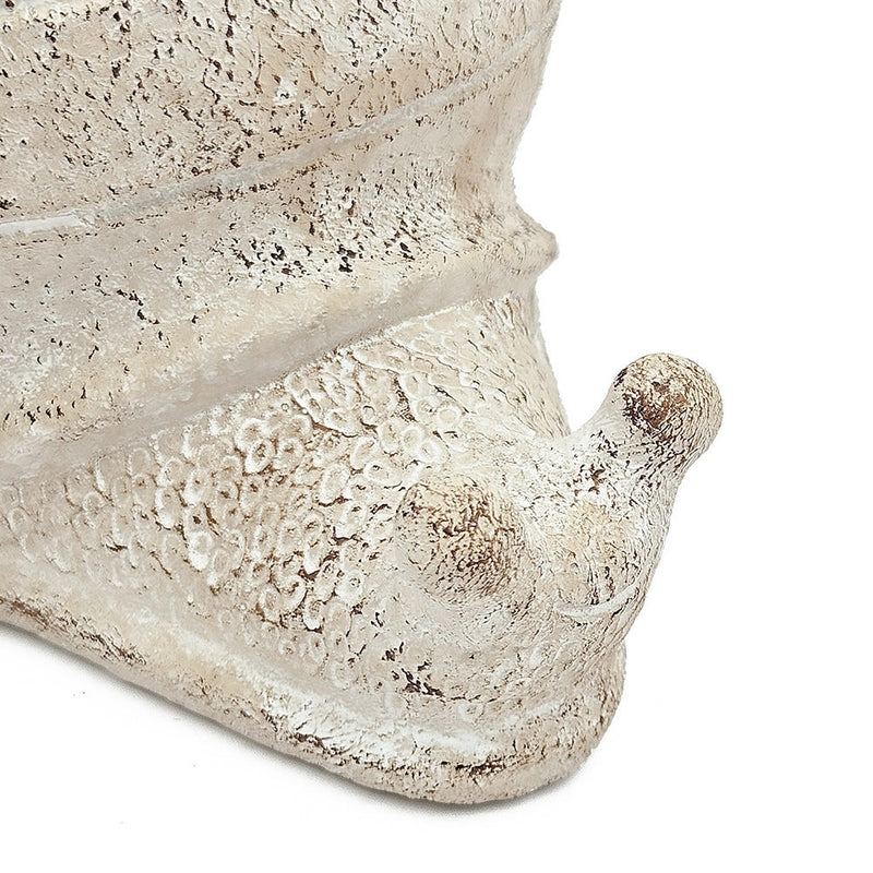 8.3x7x4.7' Decorative Sand and Cement Snail Planter with Textured Beige Finish
