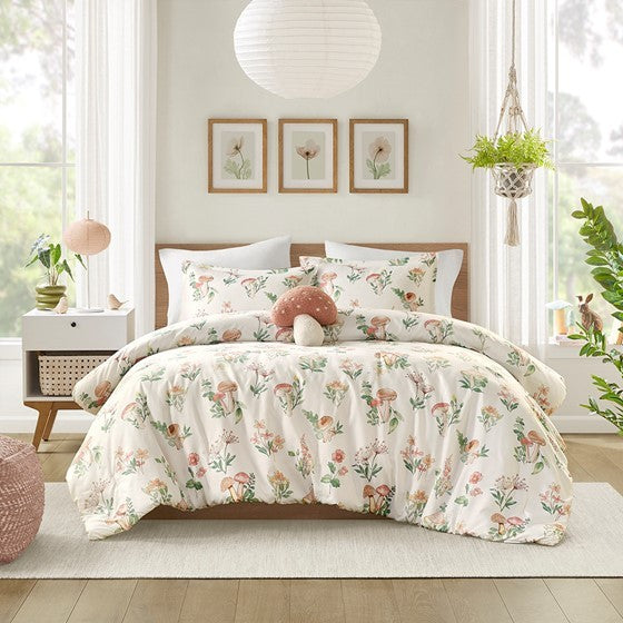 Full/Queen Mushroom Garden Comforter Set Media 2