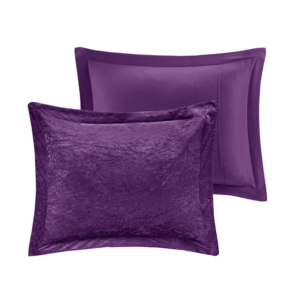 Full/Queen Velvet Comforter Set with Throw Pillow Media 10