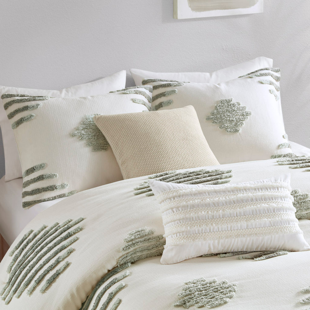 Full/Queen 3 Piece Cotton Blend Chenille Duvet Cover Set Media 7