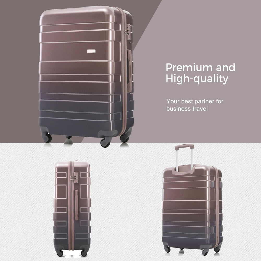 Luggage Set ABS Hardside Lightweight Golden 20 24 28 Inches Spinner Wheels TSA Lock Media 4