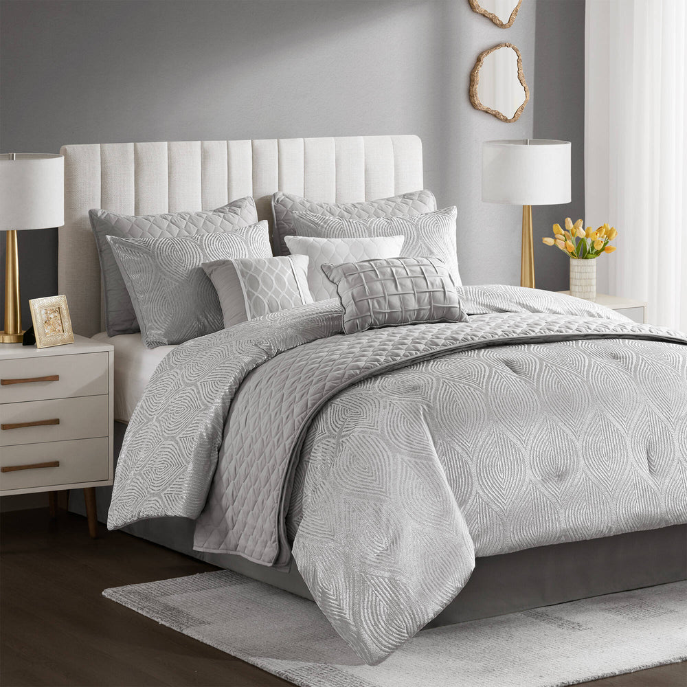 10- Piece Cal King Jacquard Comforter Set Media 6