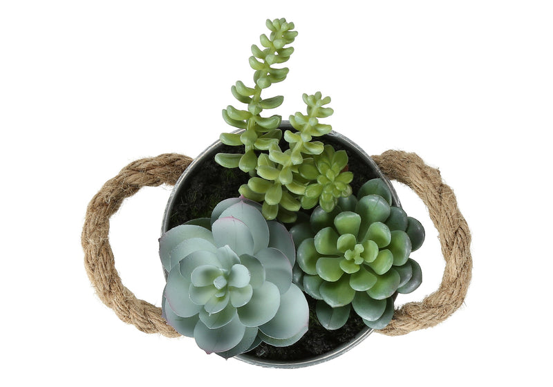 Artificial Plant, Set Of 2, 7' Tall, Succulent, Table, White Metal Pots, Contemporary, Modern