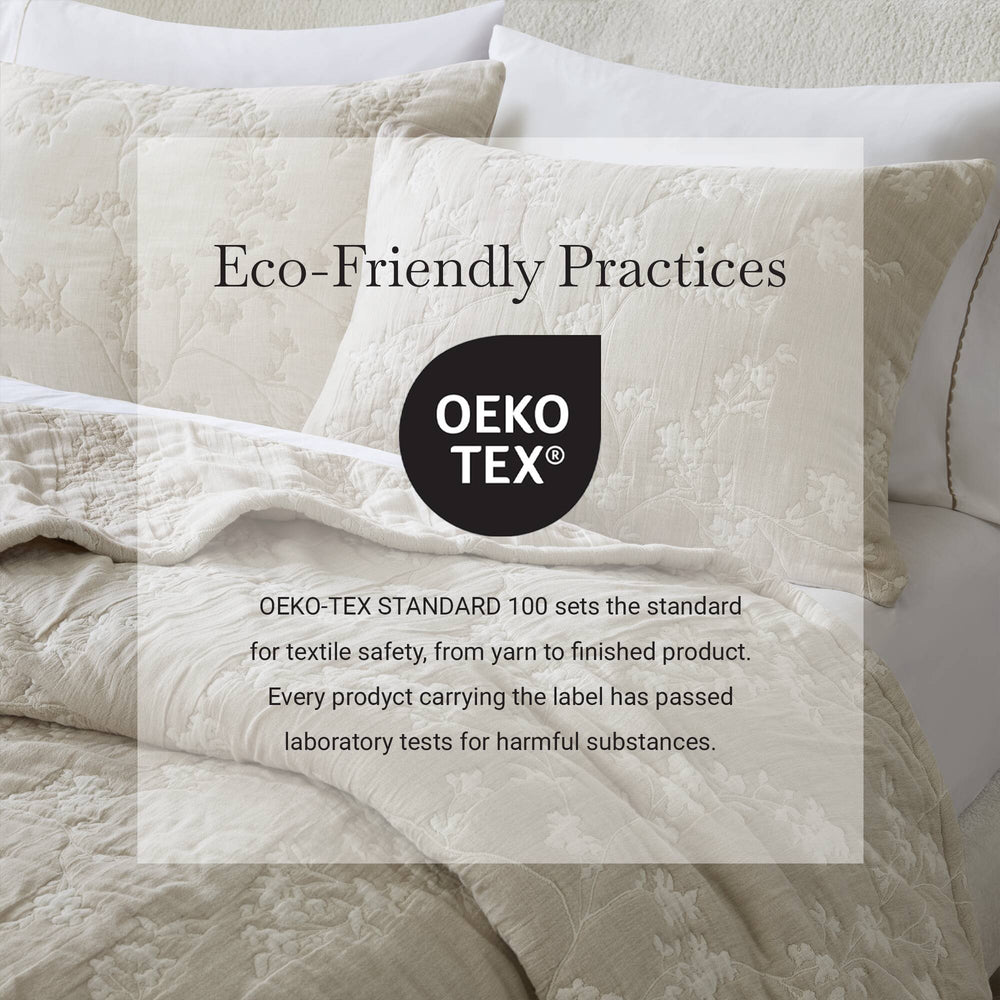 3 Pieces Full/Queen Jacquard Cotton Gauze Quilt Set,Linen Media 8