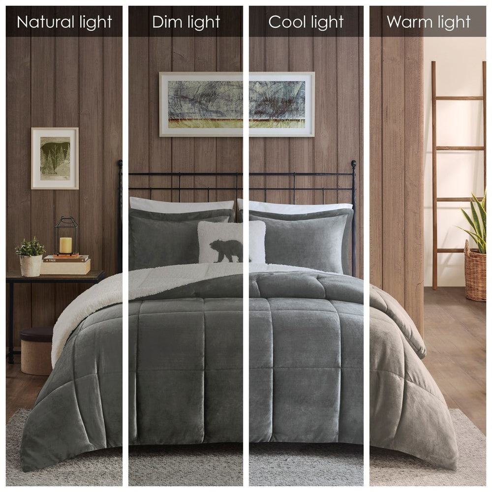 King Plush to Sherpa Down Alternative Comforter Set Media 6