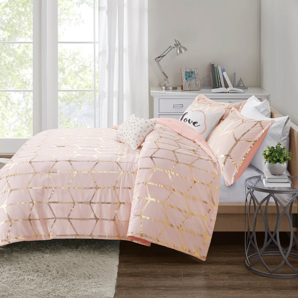 5-Piece King/Cal King 100% Polyester Brushed   Printed Comforter Set Media 6