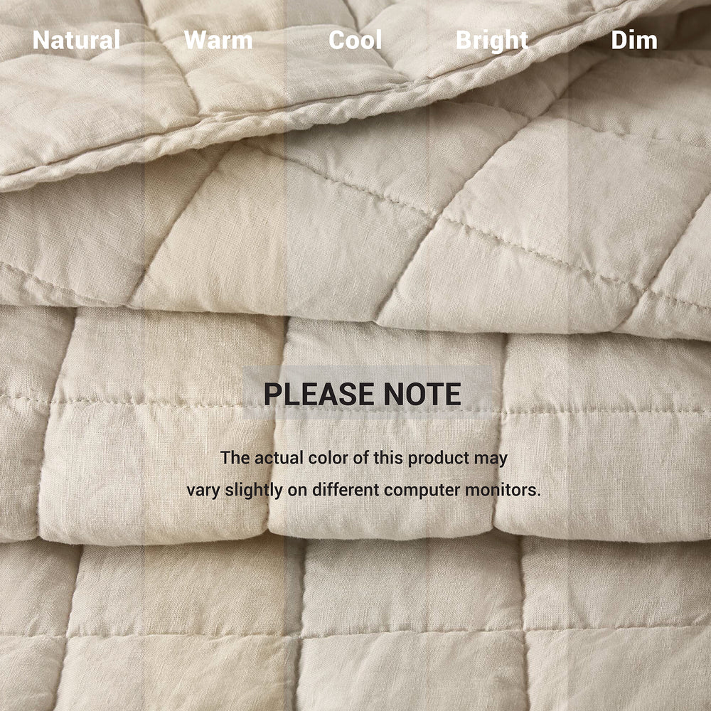 3-Piece King/Cal King Linen Garment Washed Quilt Set,Linen Media 4