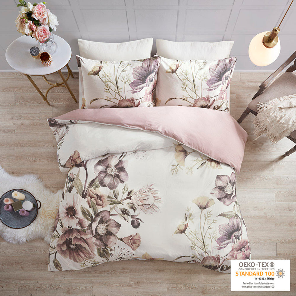 Full/Queen 3 Piece Cotton Printed Duvet Cover Set Media 9