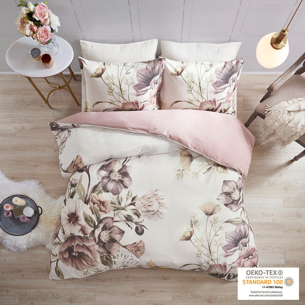 King/Cal King 3 Piece Cotton Printed Duvet Cover Set Media 8