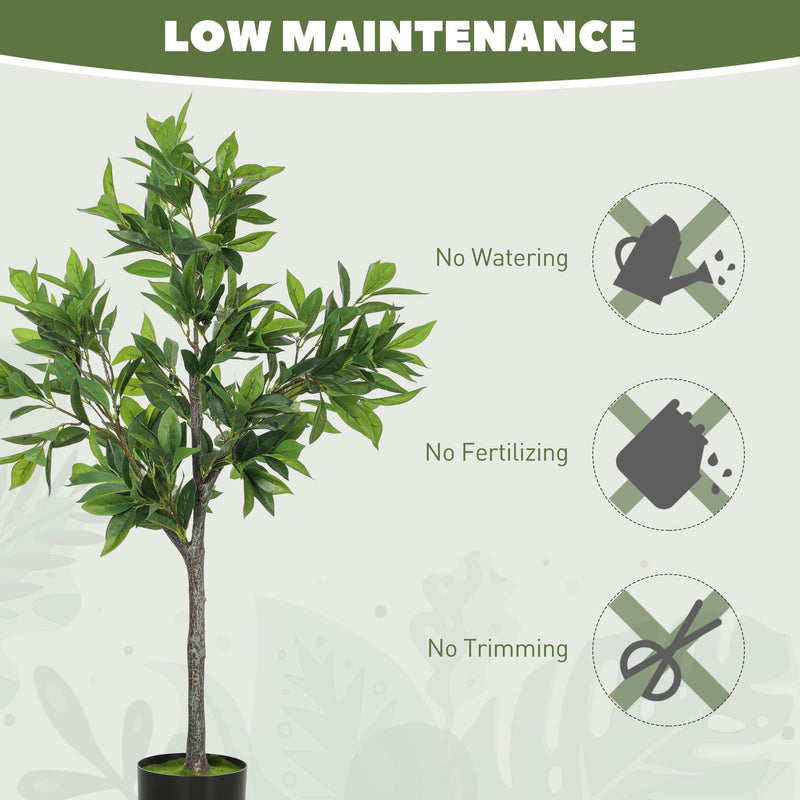 Potted Fake Plant, Lifelike Laurel Artificial Tree,Green