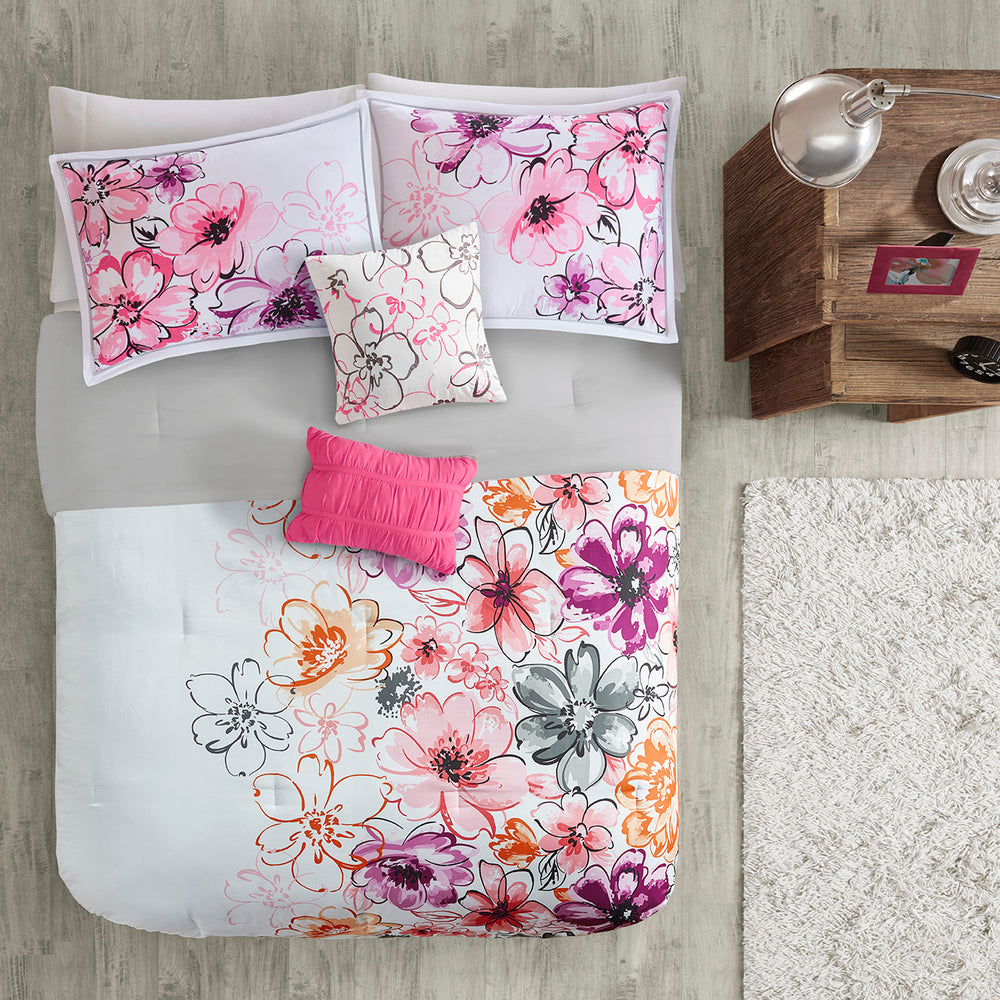Full/Queen Floral Comforter Set Media 2