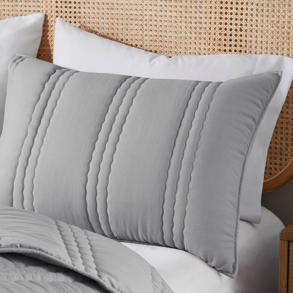 3 PCS King/Cal King Poly   Quilt Set Gray Media 9