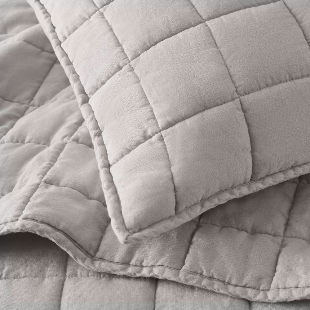 3-Piece King/Cal King Linen Garment Washed Quilt Set,Gray Media 8