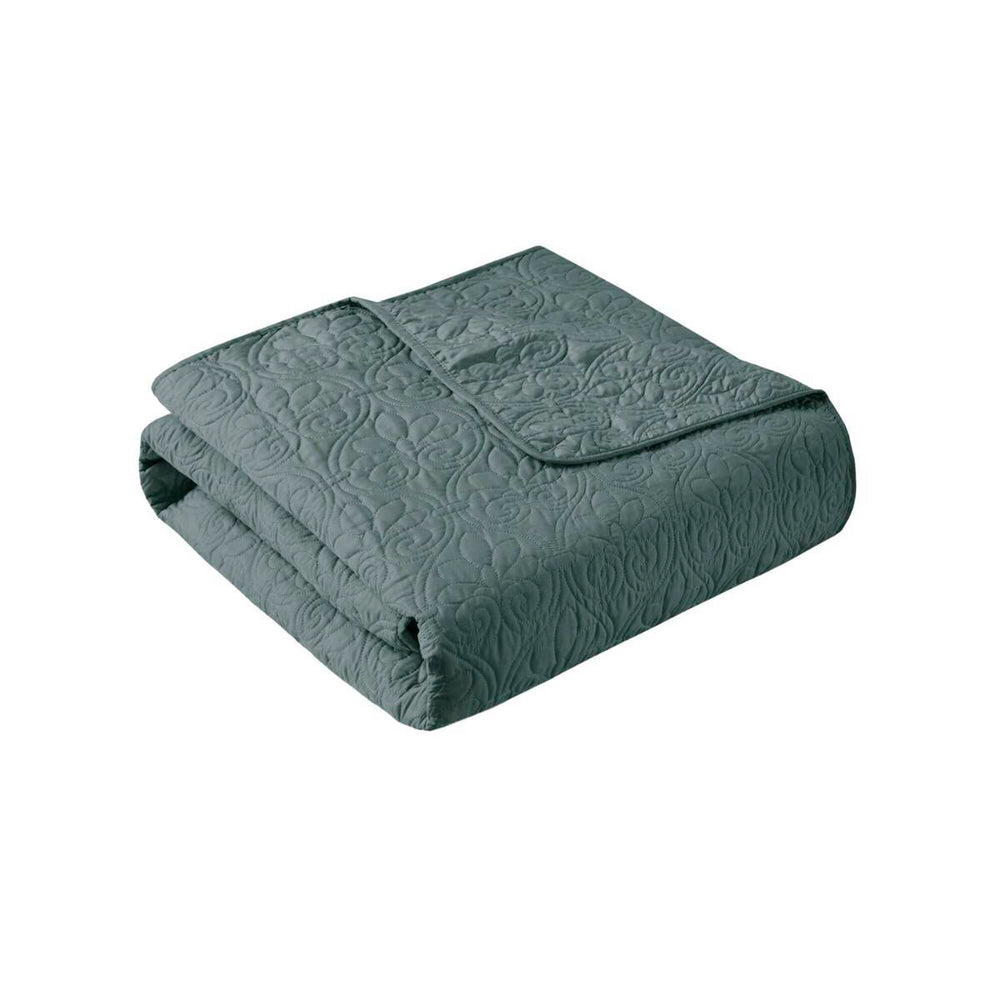 3 Piece Reversible Bedspread Set Balsam Green Queen Media 18