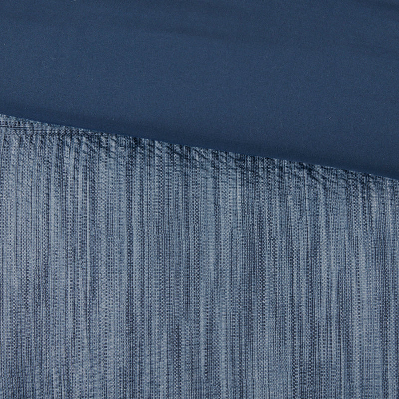 7 Piece Printed Seersucker Comforter Set Navy Cal King