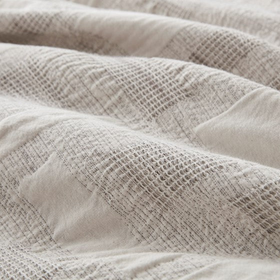 3 Piece Cotton Jacquard Duvet Set-Full/Queen