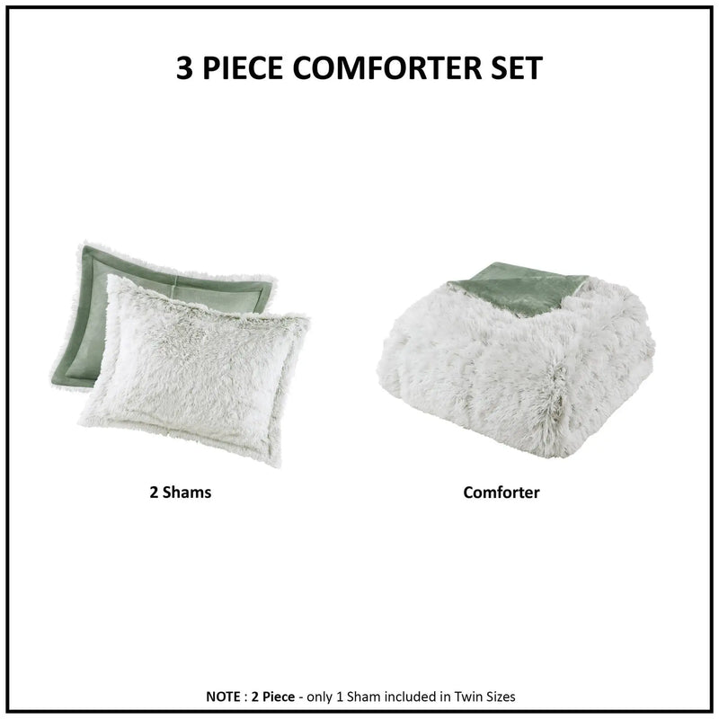 Shaggy Faux Fur Comforter Mini Set