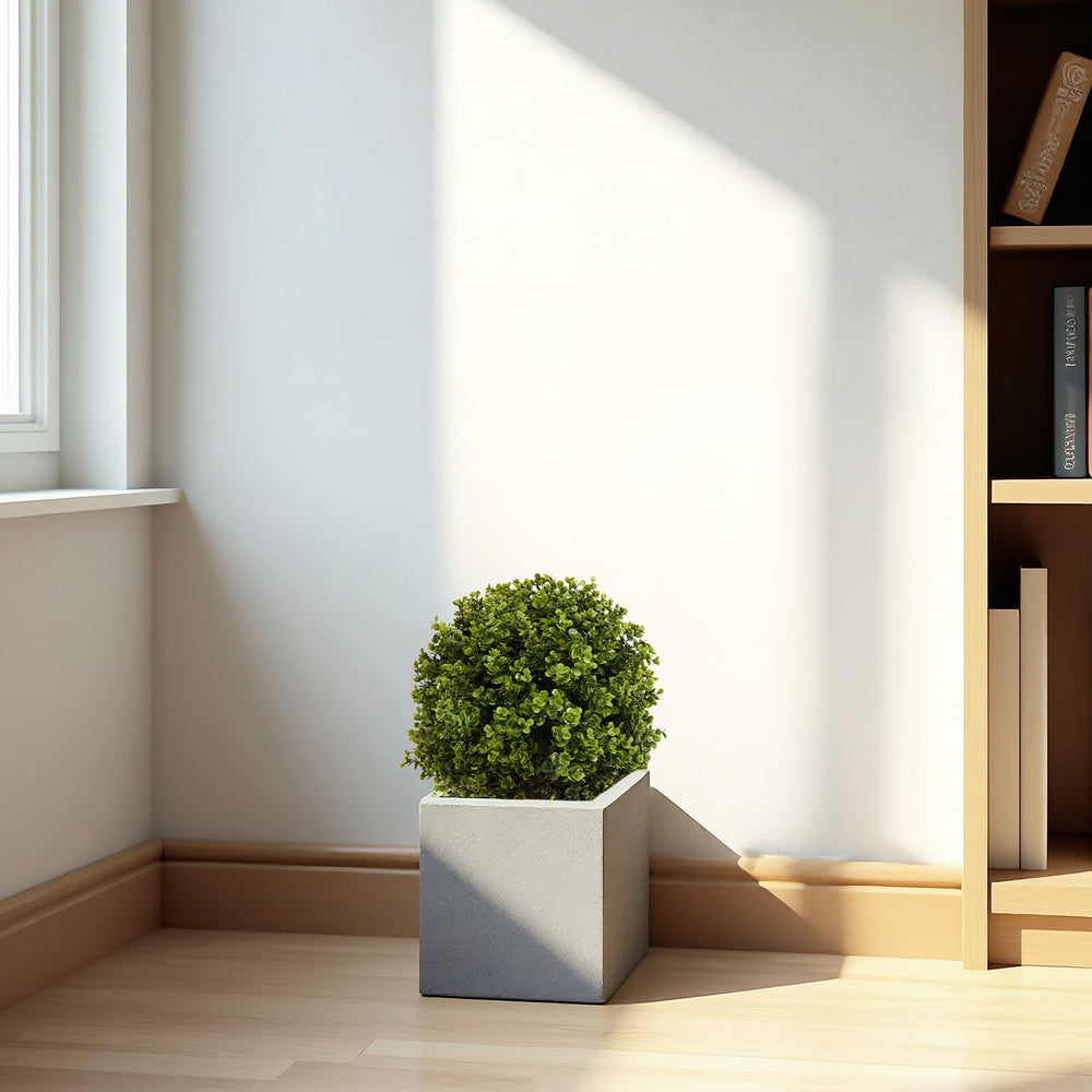 22in Boxwood Ball Shaped Artificial Topiary Shrubs Tree in Pot for Home and Garden Decoration 2pcs/set Media 5