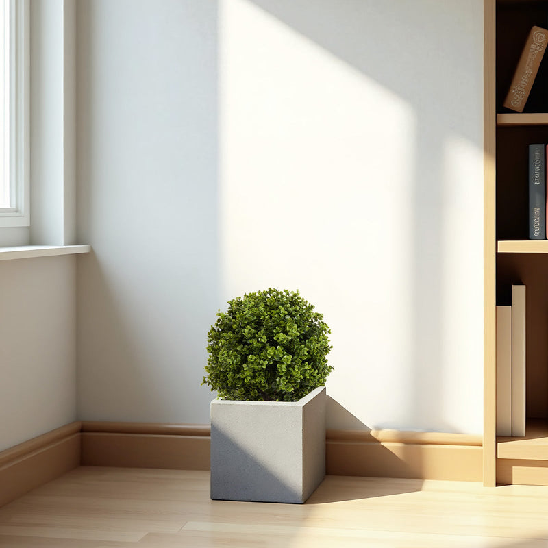 22in Boxwood Ball Shaped Artificial Topiary Shrubs Tree in Pot for Home and Garden Decoration 2pcs/set