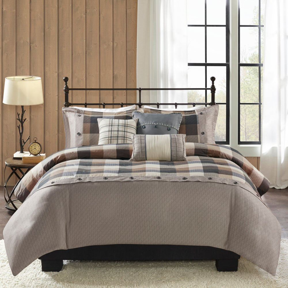 King/Cal King 6 Piece Herringbone Duvet Cover Set Media 8
