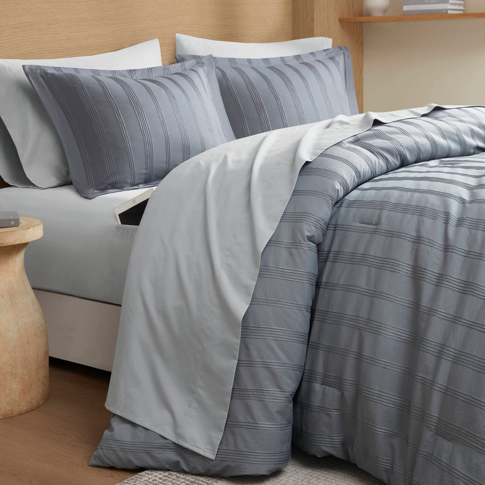 7-Piece Full Woven Striped Comforter Set Media 16